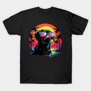 Retro Wave Labrador Dog Shirt T-Shirt